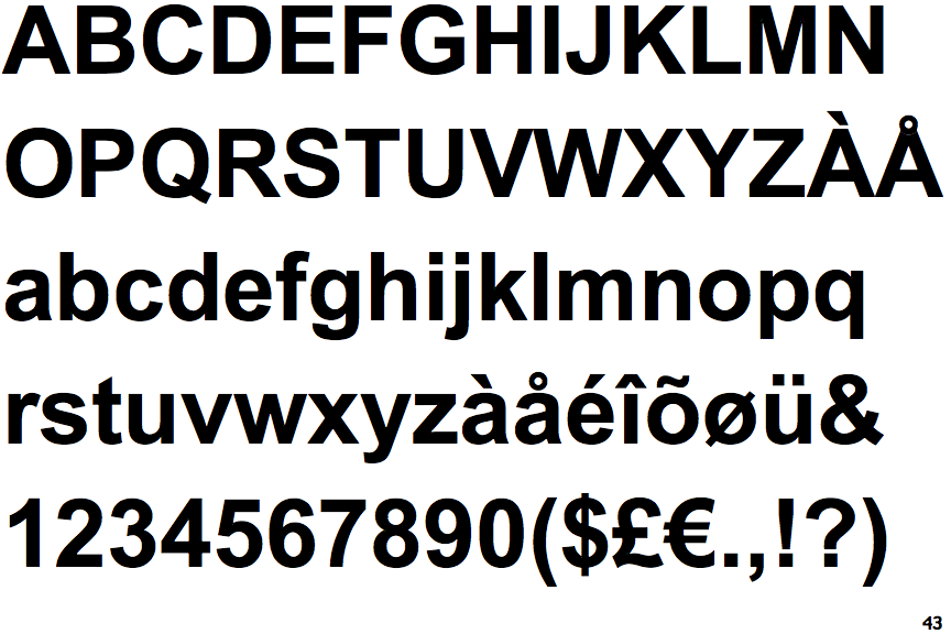 arial narrow bold font